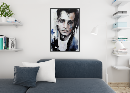 Kunst Wasserfarben Gemälde von Johnny Depp - Vincent van AI