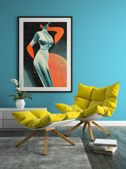 Kunst Gemälde Retro Frau - Elegant Lady - Vincent van AI